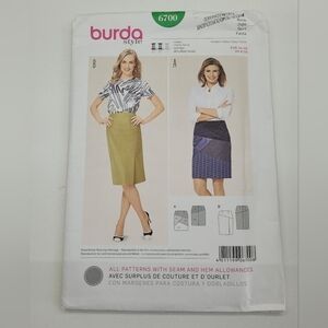 🧵4/$20🧵 Burda 6700 skirt Sewing Pattern Uncut Size 8-20 DIY Supplies